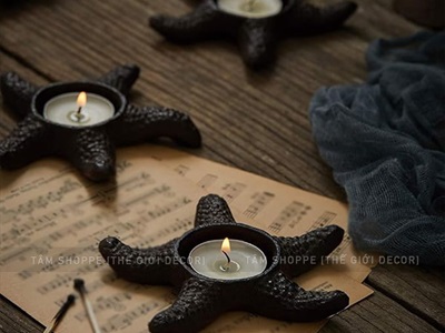 Đế nến gang sao biển ĐK 11.5cm DENEN-07